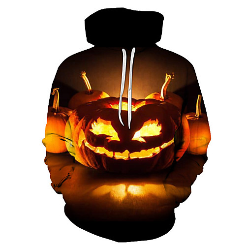 

Men's Casual / Basic Hoodie - 3D Orange US32 / UK32 / EU40