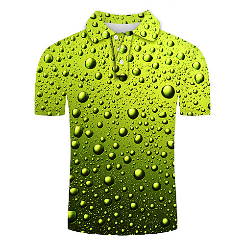 

Men's Daily Going out Basic / Exaggerated Polo - Color Block / 3D / Graphic Green