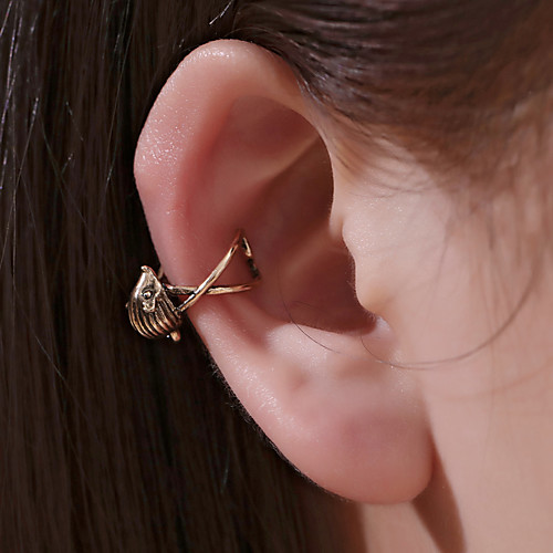 

Men's Women's Clip on Earring Ear Cuff Engraved Mouse Earrings Jewelry Gold / Silver For Graduation Gift Daily Street Festival