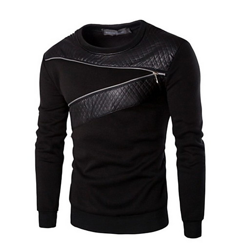 

Men's Daily T-shirt - Solid Colored Round Neck Black / Long Sleeve