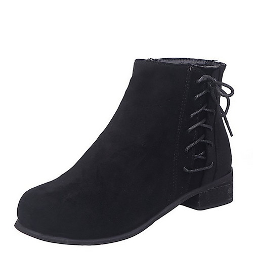 

Women's Boots Low Heel Round Toe Suede Booties / Ankle Boots Fall & Winter Black / Blue / Gray