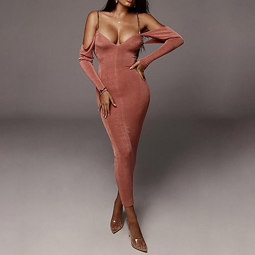 

Women's Sheath Dress - Solid Colored Blushing Pink Orange Red S M L