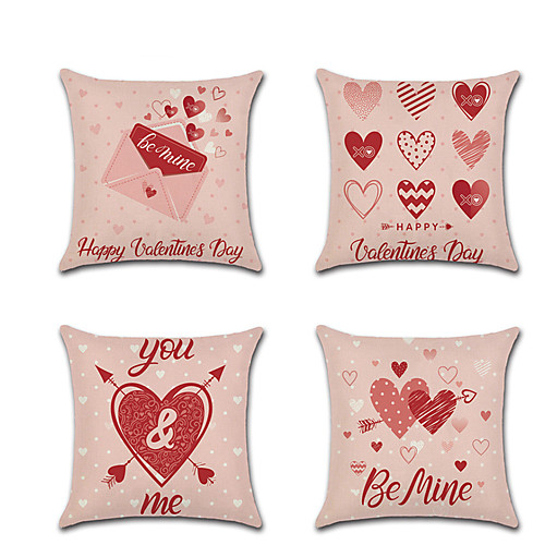 

1pcs Valentine'S Day Pillowcase Lovers Romantic Love Linen Digital Printin