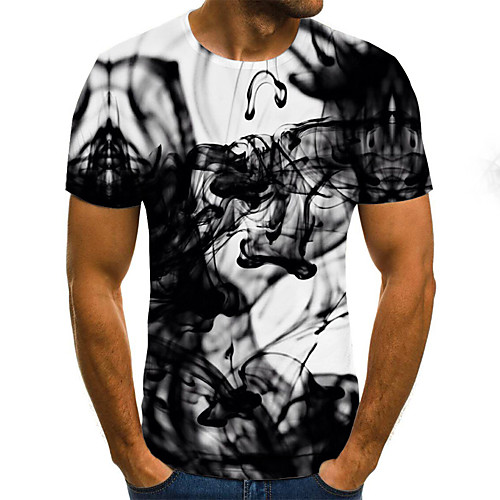 

Men's Daily Basic / Street chic T-shirt - Geometric / 3D Print White