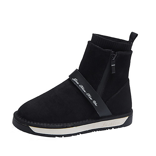 

Women's Boots Flat Heel Round Toe Suede Booties / Ankle Boots Fall & Winter Black / Brown