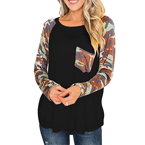 

Women's Going out Weekend Basic / Elegant Tunic - Graphic Black & Gray, Patchwork Wine