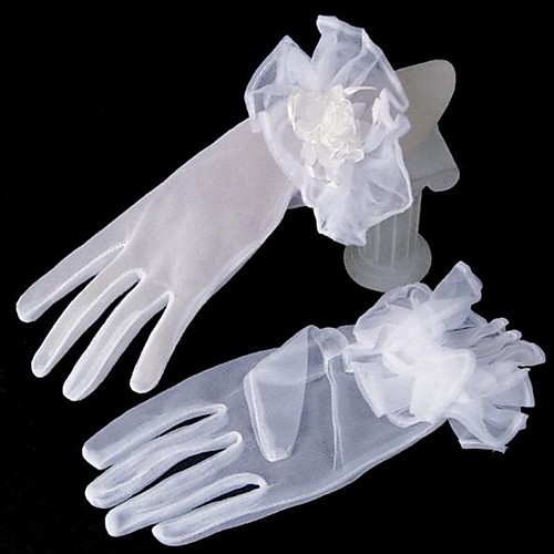 

Lace / Net Wrist Length Glove Gloves With Floral / Trim