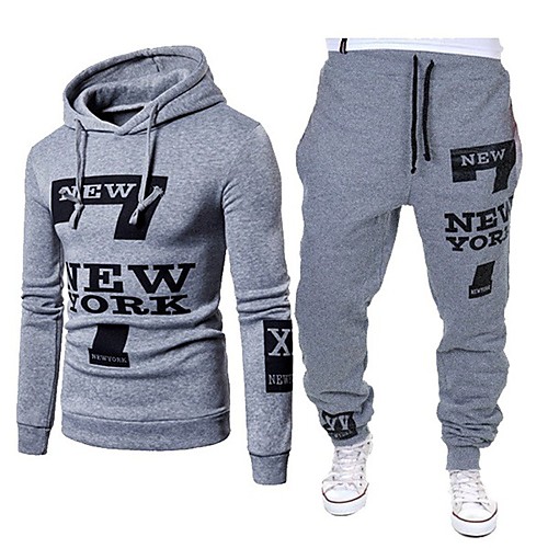 

Men's Casual / Street chic Hoodie / Activewear Set - Letter Black US34 / UK34 / EU42