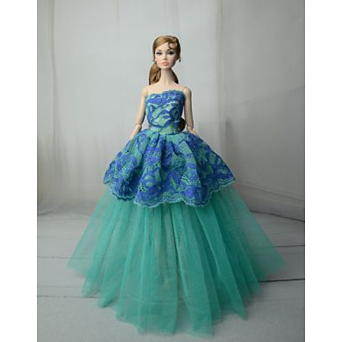 

Doll Dress Party / Evening For Barbiedoll Satin / Tulle Lace Satin Dress For Girl's Doll Toy / Kids