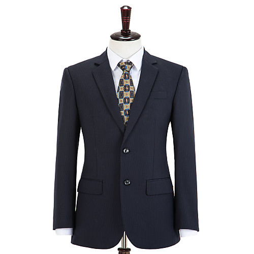 

Navy Blue Fine Stripe Wool Custom Suit
