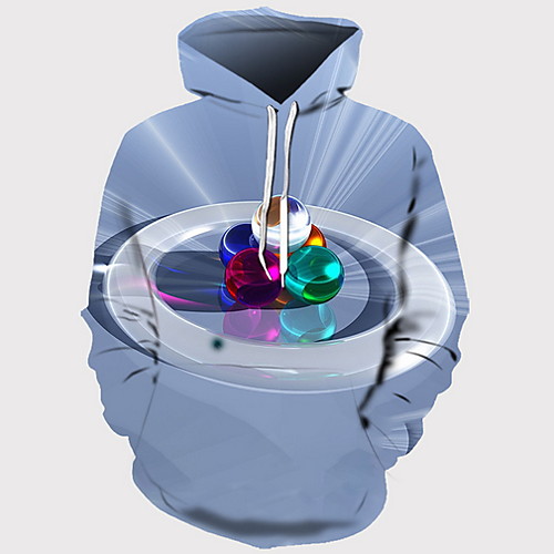 

Men's Casual Hoodie - Geometric Blue US32 / UK32 / EU40