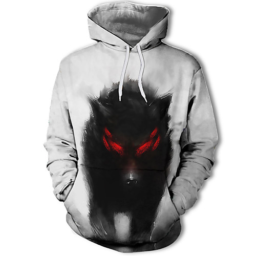 

Men's Casual / Basic Hoodie - 3D / Character / Letter White US34 / UK34 / EU42