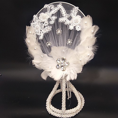 

Wedding Flowers Bouquets / Unique Wedding Décor Wedding / Special Occasion Lace / Feathers / Beads 17.72""(Approx.45cm)