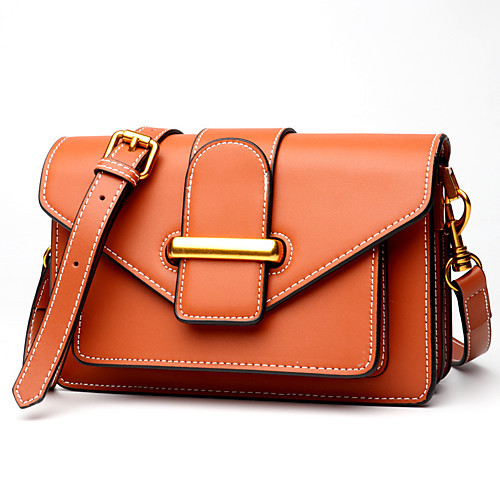

Women's Zipper Cowhide Crossbody Bag Color Block Brown / Wine / Camel