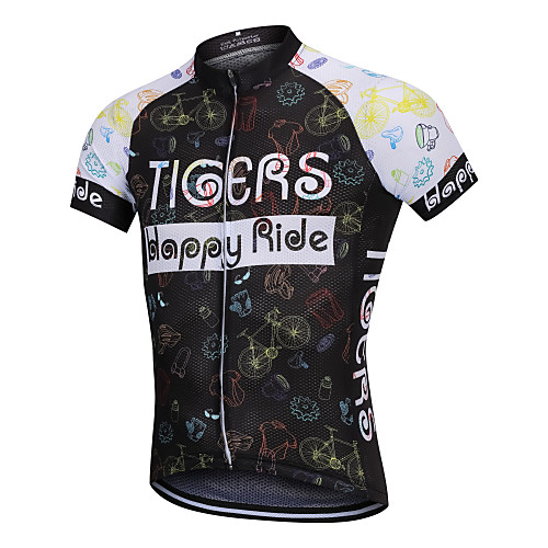 

YORK TIGERS Men's Women's Short Sleeve Cycling Jersey Downhill Jersey Black Cartoon Gear Bike Jersey Top Mountain Bike MTB Road Bike Cycling Sports Silicone Elastane Terylene Clothing Apparel