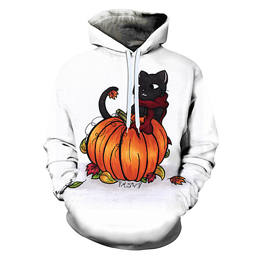 

Men's Casual / Halloween Hoodie - 3D / Cartoon / Skull White US32 / UK32 / EU40