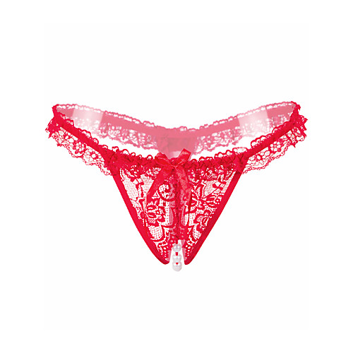

Women's Lace G-strings & Thongs Panties - Normal Low Waist Black Fuchsia Yellow One-Size