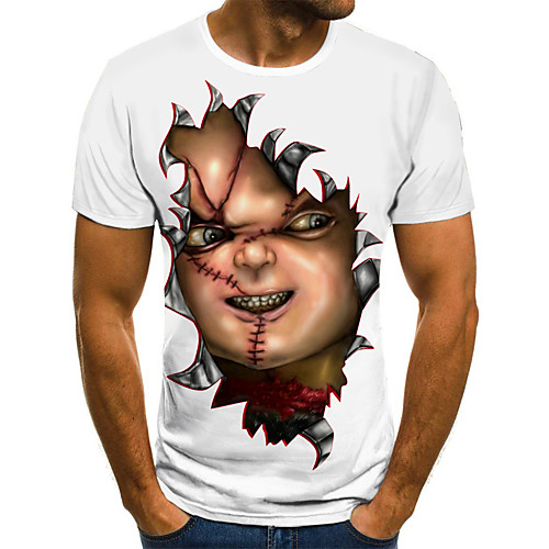 

Men's Plus Size Graphic T-shirt Daily Round Neck White / Short Sleeve