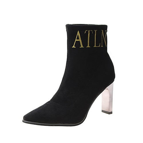 

Women's Boots Chunky Heel Pointed Toe Suede Booties / Ankle Boots Winter Black
