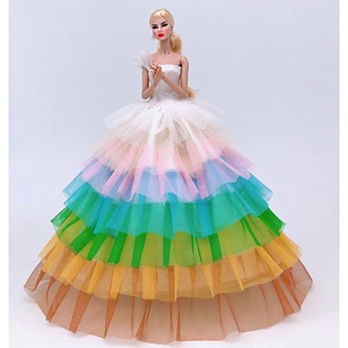 

Платье куклы Вечеринка Для Barbie Кружево органза Платье Для Девичий игрушки куклы