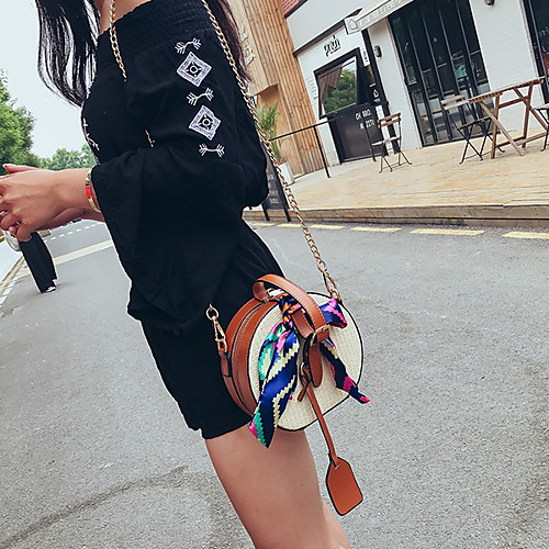 

Women's Zipper PU Crossbody Bag Black / Brown