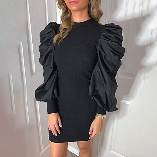 

Women's Elegant Sheath Dress - Solid Colored Black White Blushing Pink S M L