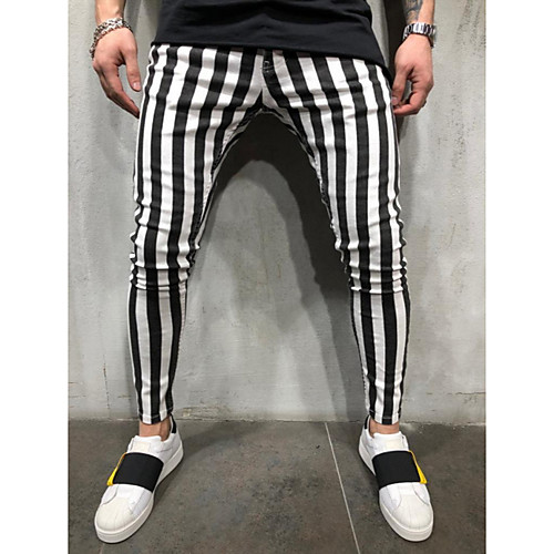 

Men's Sporty Chinos Pants - Plaid / Checkered Black Gray US34 / UK34 / EU42 US36 / UK36 / EU44 US38 / UK38 / EU46