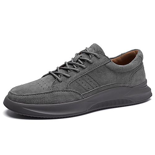 

Men's Comfort Shoes Pigskin Fall / Spring & Summer Casual Sneakers Walking Shoes Breathable Gray / Khaki