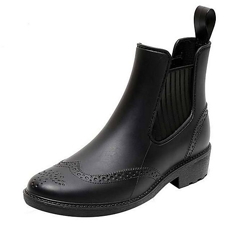 

Women's Boots Low Heel Pointed Toe PVC Booties / Ankle Boots Fall Black