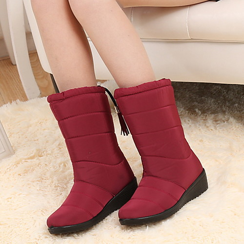 

Women's Boots Flat Heel Round Toe Mesh Booties / Ankle Boots Fall & Winter Black / Burgundy