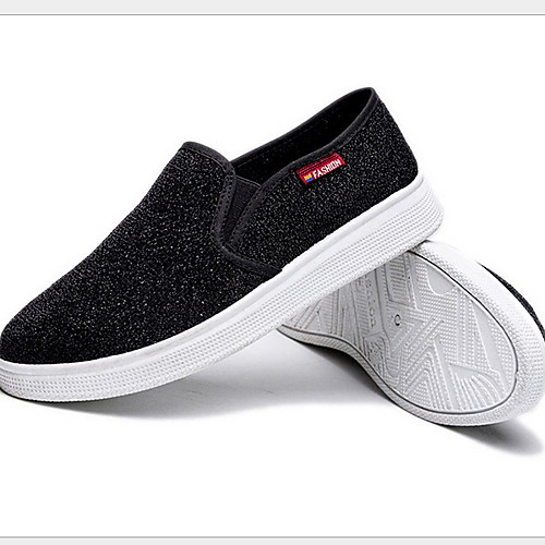 

Women's Loafers & Slip-Ons Flat Heel Round Toe Canvas Winter Black / Gray