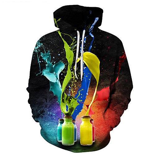 

Men's Casual / Basic Hoodie - 3D Rainbow US32 / UK32 / EU40