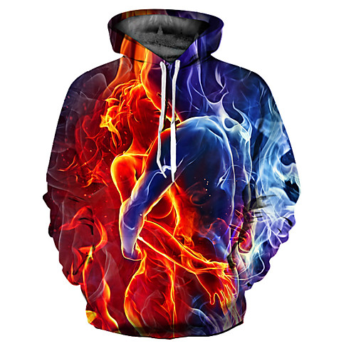 

Men's Casual Hoodie - Geometric Rainbow US32 / UK32 / EU40
