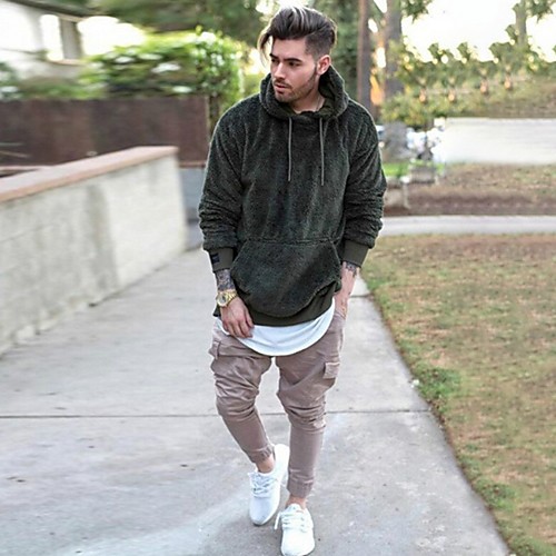 

Men's Casual Hoodie - Solid Colored Black US34 / UK34 / EU42