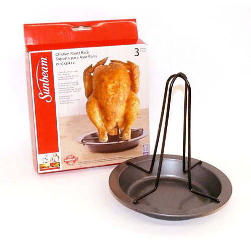 

Chicken Roaster Rack with Bowl Tin NON-STICK BBQ Tools Barbecue grilling Non-Stick baking Cooking Pans