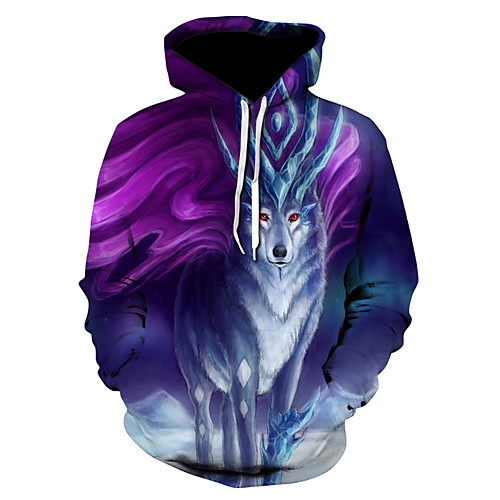 

Men's Casual / Basic Hoodie - 3D Purple US32 / UK32 / EU40