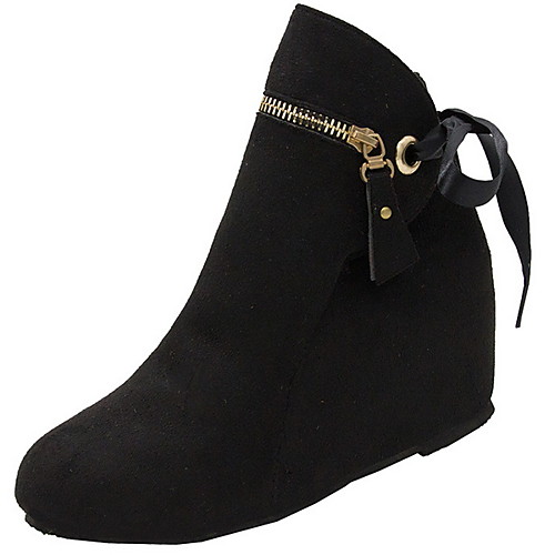 

Women's Boots Wedge Heel Round Toe Suede Booties / Ankle Boots Winter Black / Green / Red