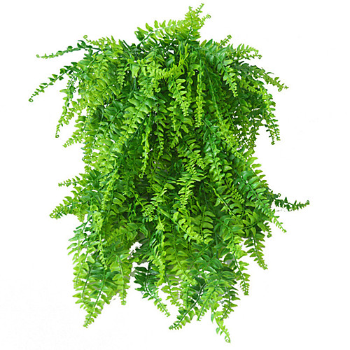

5 вилок моделирования зеленых растений персидский лист ротанга на стене украшения дома