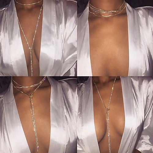 

Women's Necklace Long Necklace Classic Lucky Classic Vintage Trendy Fashion Chrome Imitation Diamond Gold Silver 150 cm Necklace Jewelry 1pc For Gift Daily Carnival Club Festival