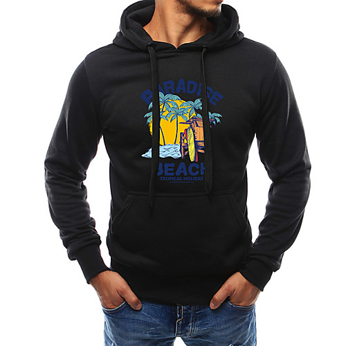 

Men's Casual Hoodie - Geometric / Color Block Black US34 / UK34 / EU42