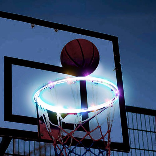 

1 PCS LED Basket Hoop Solar Basketball Rim Playing At Night Shooting Accessories Attachment