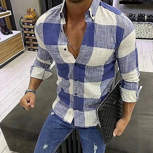 

Men's Daily Shirt - Plaid Blue