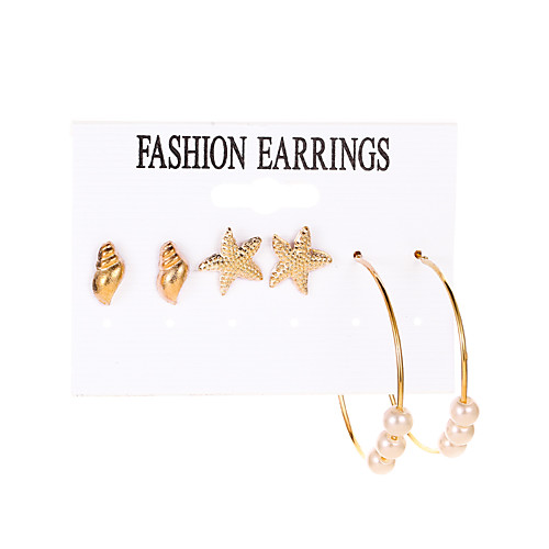 

Women's Ear Piercing Hoop Earrings Earrings Classic Starfish Earrings Jewelry Gold For Graduation Engagement Gift Work Festival