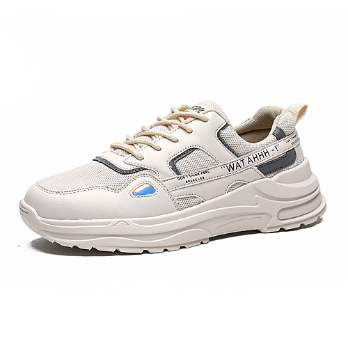 

Men's Chunky Sneakers Tissage Volant Spring & Summer Sporty Athletic Shoes Running Shoes Breathable Color Block Black / White / Beige