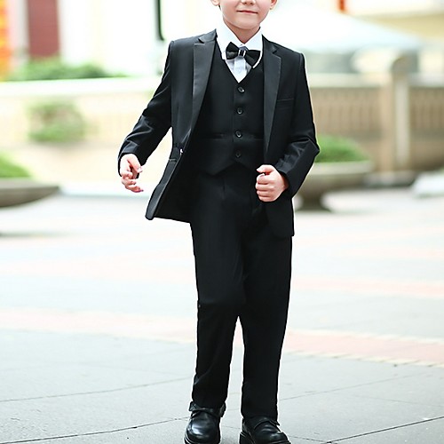 

Black Polyester Ring Bearer Suit - 1 Piece Includes Coat / Vest / Pants