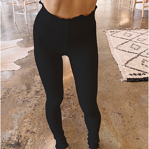 

Women's Basic Chinos Pants - Solid Colored Black White S M L