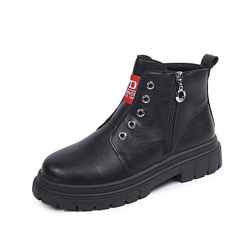 

Women's Boots Flat Heel Round Toe PU Booties / Ankle Boots Fall & Winter Black