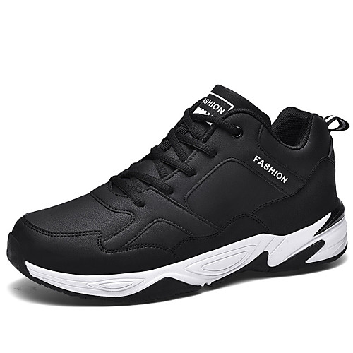 

Men's Comfort Shoes PU Winter Athletic Shoes Walking Shoes Black / White