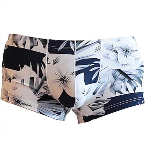 

Men's Print Boxers Underwear - Normal Low Waist Black White Yellow M L XL