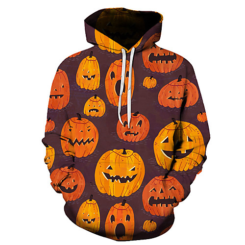 

Men's Casual / Basic Hoodie - 3D Orange US32 / UK32 / EU40